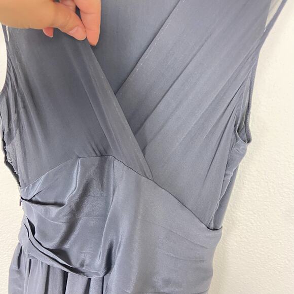 Phillip Lim Silk Dress Size 6 Slate Gray Sleeveless Ruched Cocktail Minimalist - Picture 9 of 13